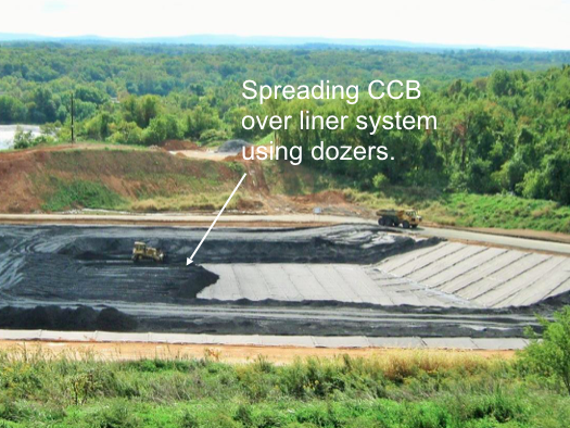 Landfill CCB filling operation.